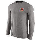 Men's Cincinnati Bengals Nike Charcoal Coaches Long Sleeve Performance T-Shirt,baseball caps,new era cap wholesale,wholesale hats